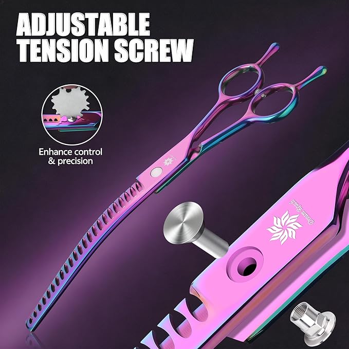 Dream Reach Dog Chunker Scissors - Dog Blending Thinning Cat Grooming Chunkers Shear Rainbow 8"