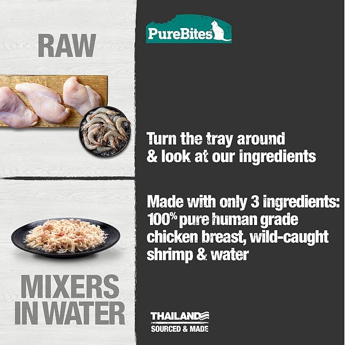 PureBites Mixers - Chicken Breast & Wild Ocean Shrimp in Water for Cats, 1.76oz / 50g