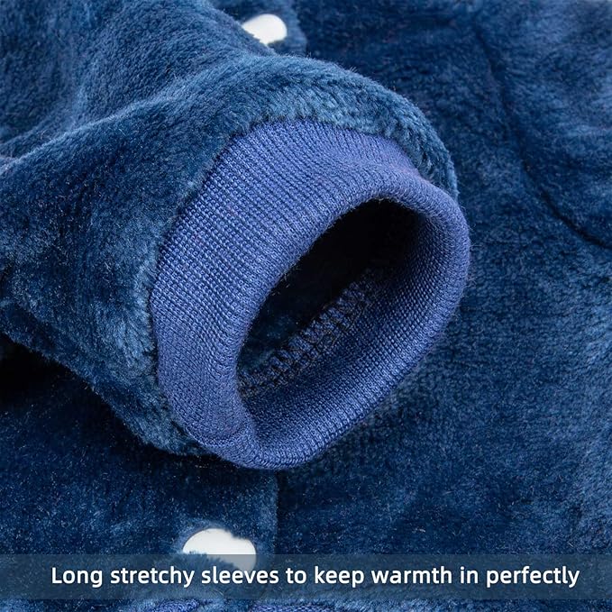 FabriCastle Dog Hoodie Sweater for Small Dogs Boy and Girl, Dog Clothes XS XXS Puppy Sweatshirt, Pet Outfit, Cat Clothing Super Soft Warm Snap On Closure (Navy, X-Large)