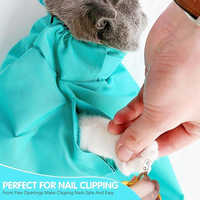 Cat Carrier Pouch Cozy Comfort Carrier, Anti-Scratching Cat Carrier Pouch Bag Nail Trimming Restraint Bag Medication, Administration,Grooming, 1PC