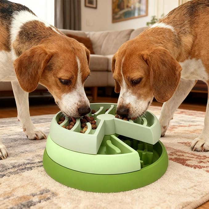 Lightweight Slow Feeder - Washable Pet Feeder, Dog Bowl with Non Slip Bottom Base, Puppy Bowls with Puzzle Interactive, Pet Supplies Feeding Station, Feline Bowl for Daily Use