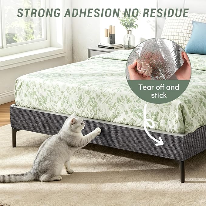 Cat Wall Scratcher Mat, Anti Cats Scratch Furniture Couch Carpet Corner Protector for Indoor, Trimmable Cat Scratching Pad Board Sofa Replacement Deterrent from Cats Claws (Darkgrey,39.3x15.8In)