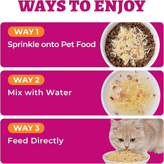 Wellix Freeze Dried Cat & Dog Treats - High Protein Cat Food Toppers with 3 Berries Added (Blueberry/Strawberry/Cranberry for Dogs) - Cat Treats for Indoor Cats 7.05oz