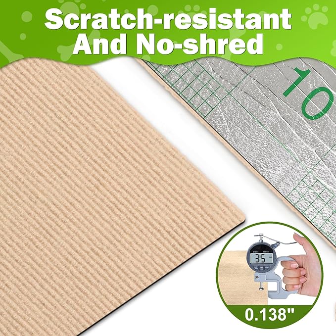 ENONCI 23.6x15.8 Couch Wall Corner Protection for Indoor Cats,Anti Scratch Furniture Protector from Cats Scratching,Trimmable Climbing Cat Scratcher Pad Play Mat Easy Use for Cat Board/Door/Carpet