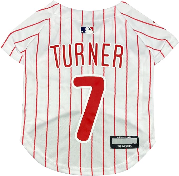 Pets First MLBPA Dog Jersey - Trea Turner, Phillies #7 Mesh Cat Jersey, X-Small, Red