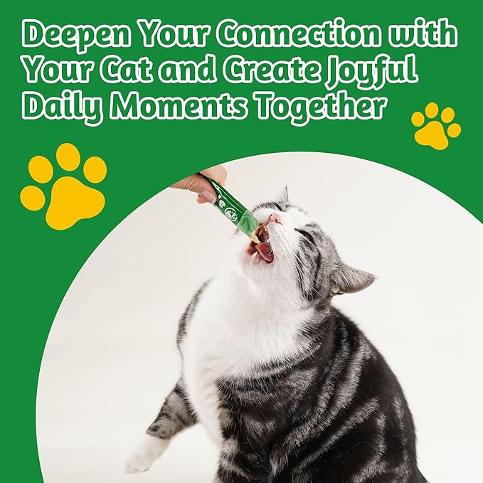 Just Try 20 Tubes Creamy Lickable Cat Treats, Healthy Cat Grass Treats, Hairball Control Relief Functional with Taurine & Vitamin E for Cats