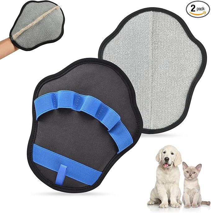 AstraLoom Pet Hair Removal Glove for Cats & Dogs, Upgraded Reusable Electrostatic Pet Hair Remover Gloves, Pet Hair Remover for Couch, Carpet, Car Seat & Laundry (2PCS)