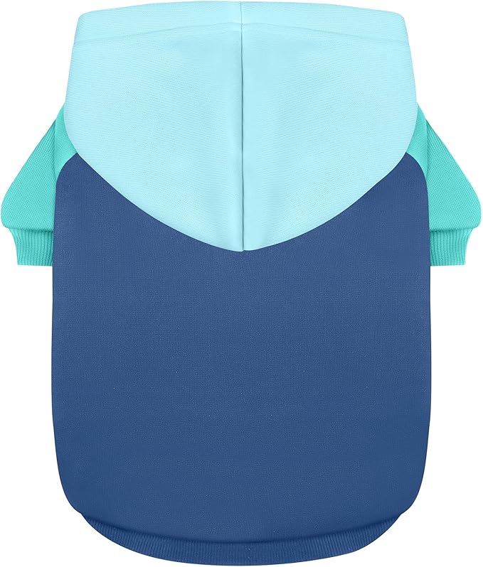 Fashionable Dog Hoodie – Soft & Warm Dog Sweater with Leash Hole,Pet Hooded Sweatshirt for Cats and Dogs with Broad Chests (e.g., French Bulldogs, Pitbulls) (Blue, Large/X-Large)