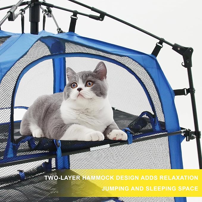 Cat Tower Tent,Outdoor Patio Cat Enclosures with Breathable Mesh,Indoor Playpen Portable Exercise Tent