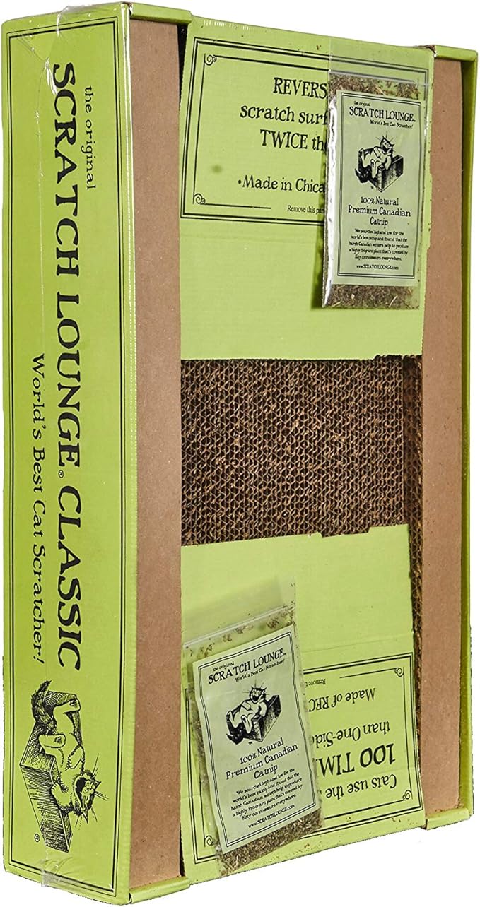Scratch Lounge - Reversible Cardboard Cat Scratcher with Floor Refill and Catnip