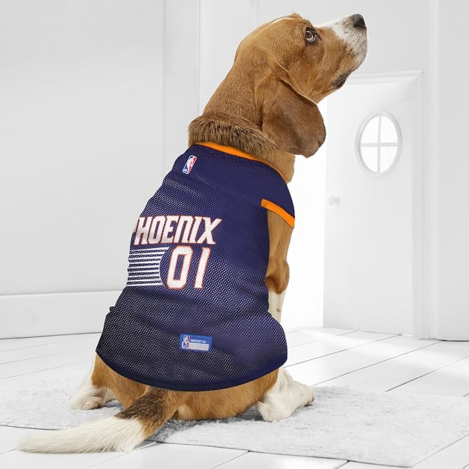 NBA PHOENIX SUNS DOG Jersey, Large - Tank Top Basketball Pet Jersey