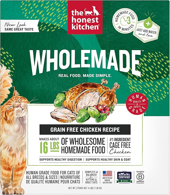 The Honest Kitchen Human Grade Dehydrated Grain Free Chicken Cat Food 4 Pound (Pack of 1)