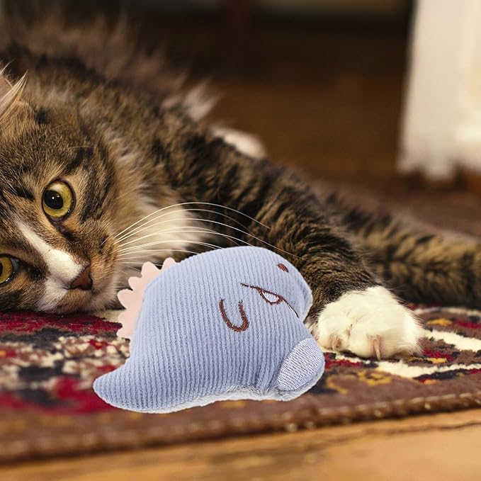 TEHAUX 3pcs Plush Catnip for Cats Interactive Chew Indoor Outdoor Pet Playthings Cute Cartoon Design