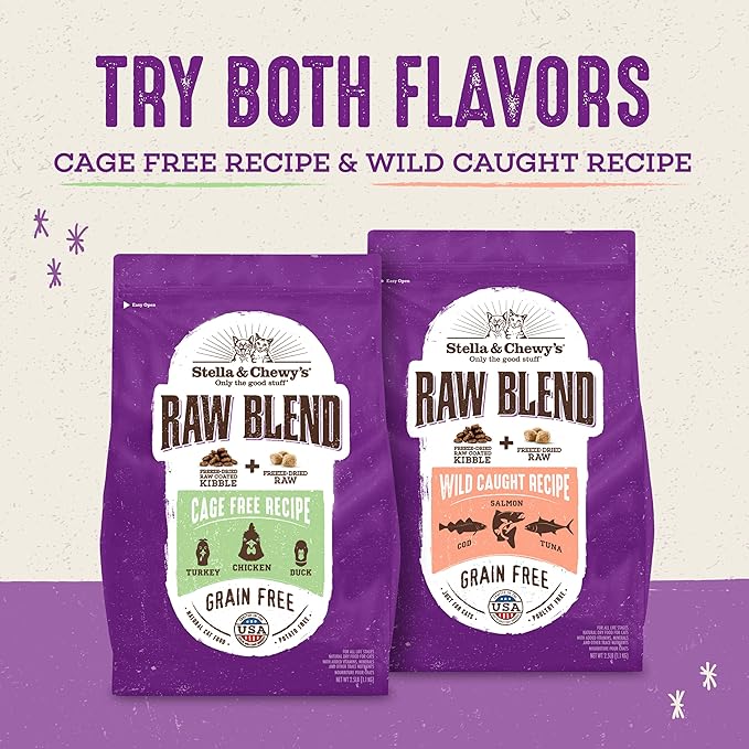 Stella & Chewy's Raw Blend Premium Kibble Cat Food – Grain Free, Protein Rich Meals – Cage-Free Poultry Recipe – 2.5 lb. Bag