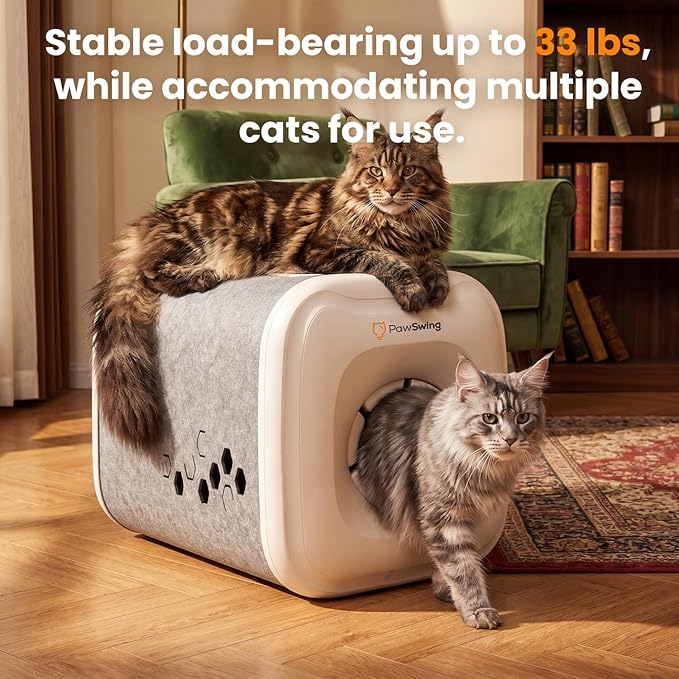 Cat Self Groomer Plus for Hairball Control and Shedding Relief 360° Skin Friendly Brush Pet Hair Remover Gentle Self Cleaning Automatic Fur Collection Grooming House for Middle Large Cats