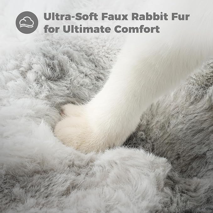 Avont Cat Bed Cave for Indoor Cats, Semi-Enclosed Cat House with Anti-Slip Bottom & Removable Washable Cushion, Warm Plush Cat Tent for Kittens & Puppy -M