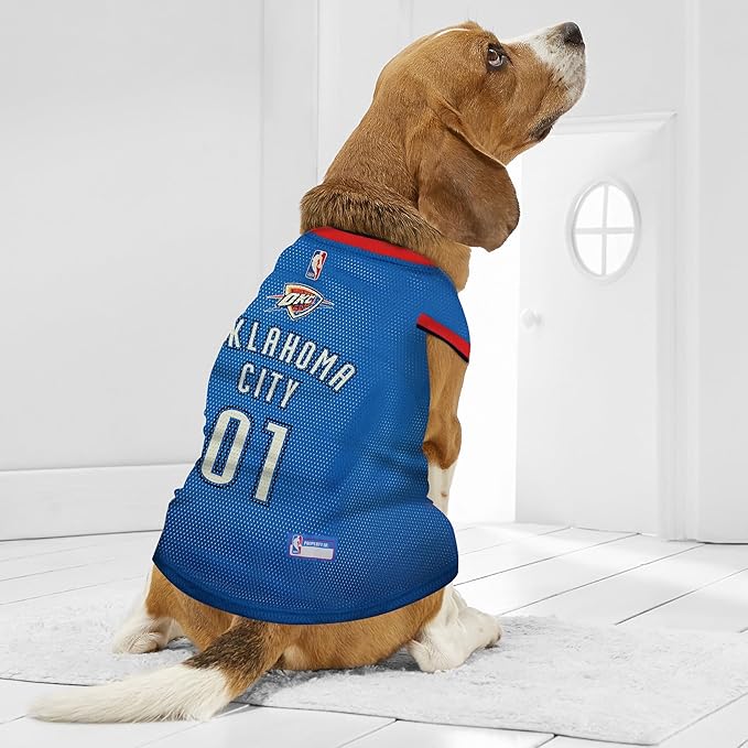 NBA OKLAHOMA CITY THUNDER DOG Jersey, X-Small - Tank Top Basketball Pet Jersey