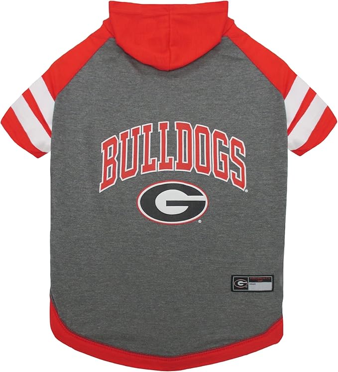 Pets First NCAA Georgia Bulldogs Hoodie for Dogs & Cats, Medium. | Collegiate Licensed Dog Hoody Tee Shirt | Sports Hoody T-Shirt for Pets | College Sporty Dog Hoodie Shirt