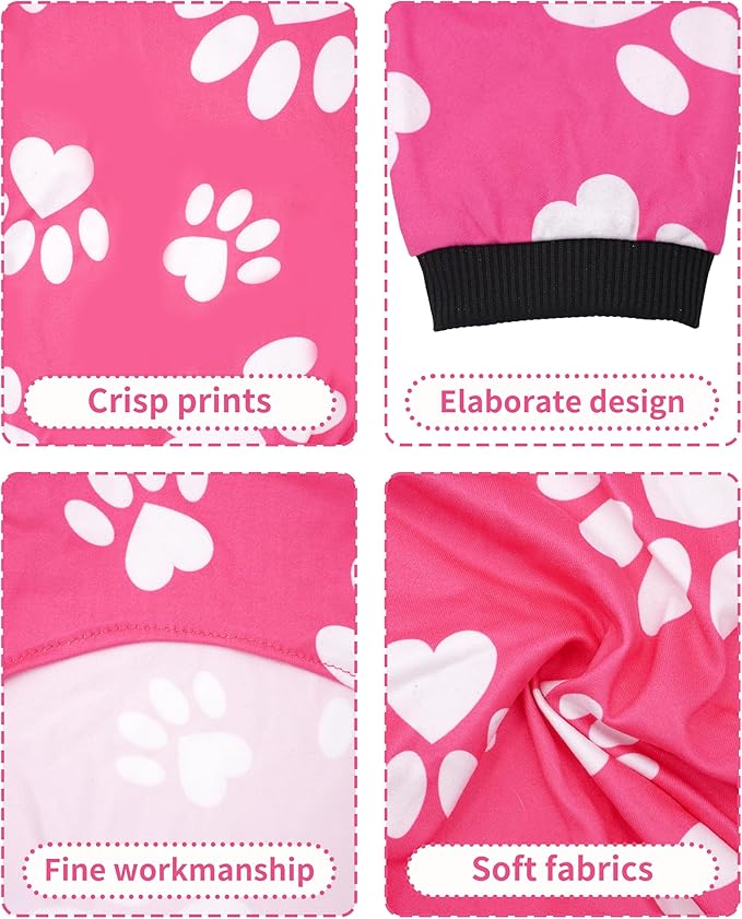 PET SHOW 4 Pack Small Dog Pajamas Girl Doggies Soft Stretchy PJs Paw Floral Jumpsuit Puppy Cats Doughnut Ice Cream Onesies Outfits with Sleeve Pets Breathable Summer Clothes Costume M