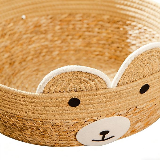 Weaving Cat Nests, Safe and Secure Pet Nest, 35x35x13cm, Cute Pet Bed for Indoor Cats Couch, Cat Bed Basket, Stylish and Functional Pets Furniture, for Lounging, Napping, Or Hiding