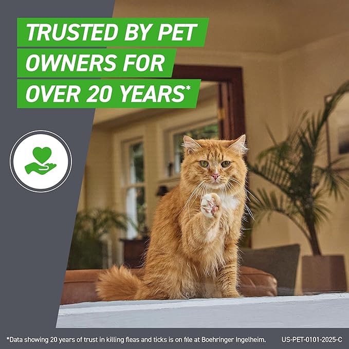 FRONTLINE Plus Flea & Tick Spot Treatment for Cat & Kitten (Green) Count of 8