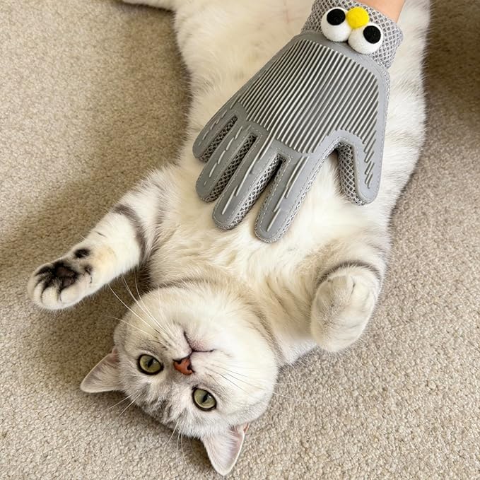 2PCS Double-Sided Pet Hair Remover Gloves - Reusable Gentle Shedding Brushes for Dogs, Cats & Horses with Long and Short Hair, Carpet Rake for Carpet, Couch, Furniture, Car Interior