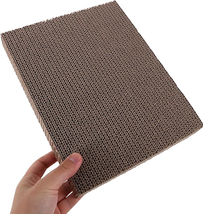 Beaupretty 2pcs Cat Scratcher Replacement Pads, Corrugated Cardboard Scratch Boards 11.4X7.8X1.1 Inches, Furniture Scratch Protectors and Cat House Bed Refills for Healthy Claw Maintenance
