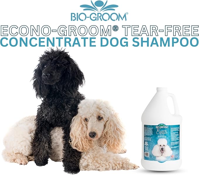 Bio-Groom Econo-Groom Tearless Dog Shampoo Concentrate - Cat & Dog Bathing Supplies, Puppy Shampoo for Gentle Skin, Cruelty-Free, Made in USA, Hypoallergenic, Tear-Free Dog Products - 2.5 Gallons