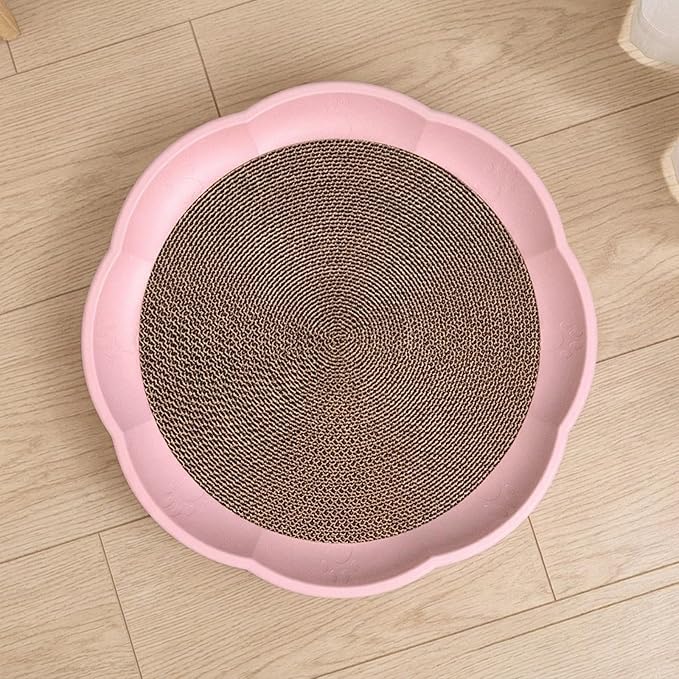 Gralara Round Cat Scratcher Sleeping Bed Lounge Furniture Protector Indoor Play Replacement Pad Circle Scratcher Pad for Indoor Cats, Pink