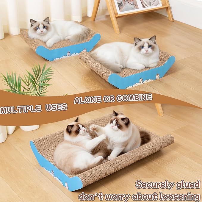 Cat Scratcher Cardboard Cat Scratch Pad Bed 22.8x16.5 Inch Extra Large Corrugated Cat Scratching Board Furniture Protector for Indoor Cats, Large Cats & Multi-cat Homes