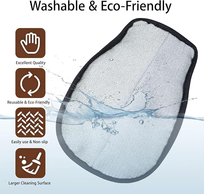 VINGER Pet Hair Removal Glove for Cats & Dogs, Electrostatic Pet Hair Gloves with Adjustable Wristband, Five-Finger Magic Brush Remover Tool for Laundry, Carpet, Couch, Car Seats & Clothing (Black)