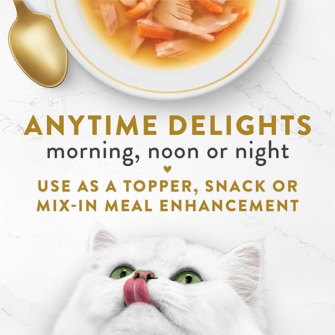 Fancy Feast Purina Limited Ingredient Wet Cat Food Complement,Broths with Tuna,Shrimp & Whitefish - 1.4 oz. Pouches,(Pack of 32)