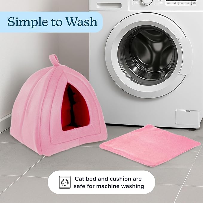 Cat House - Indoor Cat Bed with Removable Foam Cushion - Pet Tent for Kittens, Rabbits, Guinea Pigs, and Other Small Animals by PETMAKER