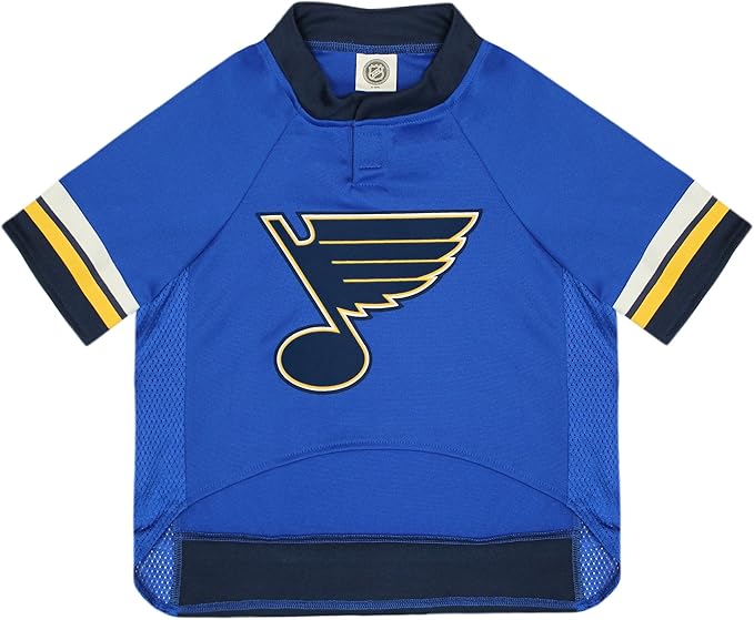 NHL St.Louis Blues Jersey for Dogs & Cats, Large. - Let Your Pet Be A Real NHL Fan!