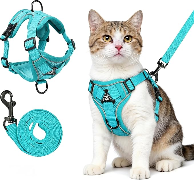 Cat Harness and Leash for Walking, Escape Proof Soft Adjustable Vest Harnesses for Cats