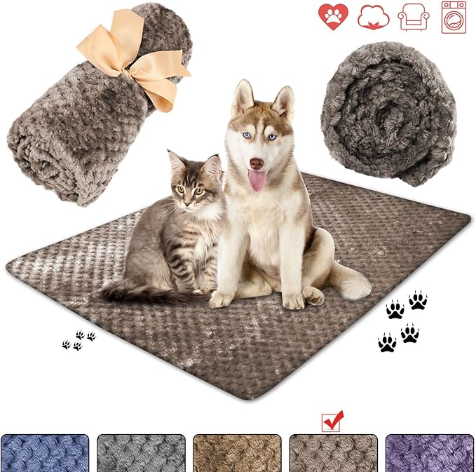 Dog Blanket,Soft Fuzzy Blankets for Puppy, Small,Medium,Large,X-Large Premium Fluffy Blankets Plush Fleece Throw Dog Bed, Couch, Sofa, Reversible Travel Warm Covers