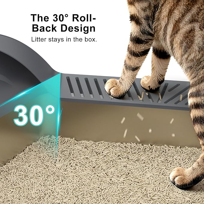 AIPERRO Stainless Steel Litter Box Extra Large for Big Cats and Multi-Cats | Jumbo Extra Large Metal Cat Box with High Sided Lid, Anti-Urine Leakage, Non-Stick,Include Litter Scoop