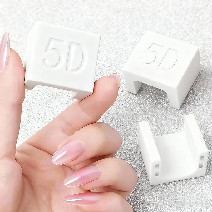 5D Nail Magnet Tool for Cat Eye Gel Polish - Cateye Magnets for Nails, Non-Slip Finger Stand, Strong Magnet Cat Eye Nail Art Tool for DIY & Salon - White