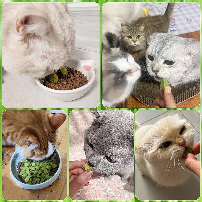 120g Cat Grass Treats for Indoor Cats, Freezed Dried Cat Grass Teething Stick Snacks for Cats, Edible Feline Chew Toys for Hairball Control and Oral Health