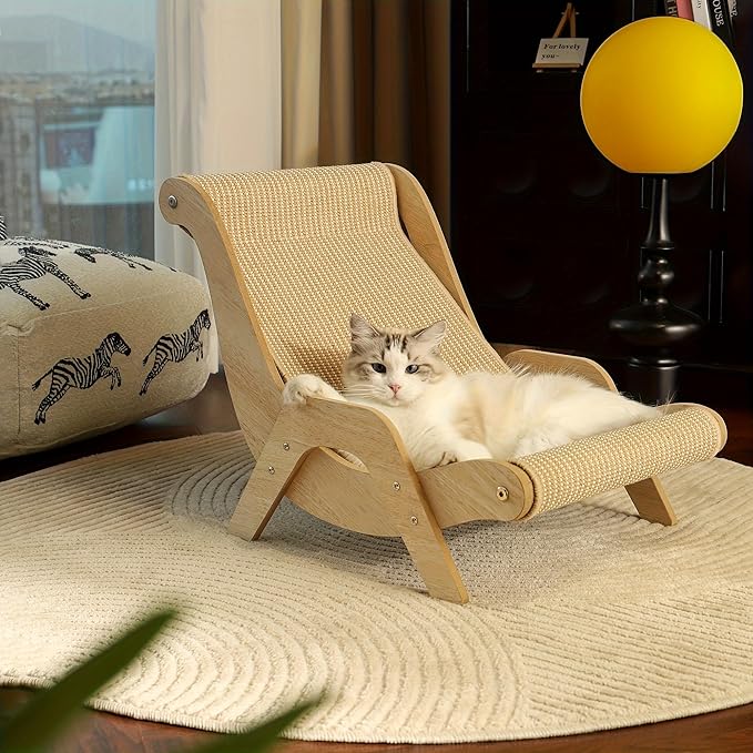 Extra Large Cat Scratcher: 31.5 inch Cat Scratch Pad&Bed Lounge for Indoor Cats - Modern Cats Furniture for Scratching and Resting