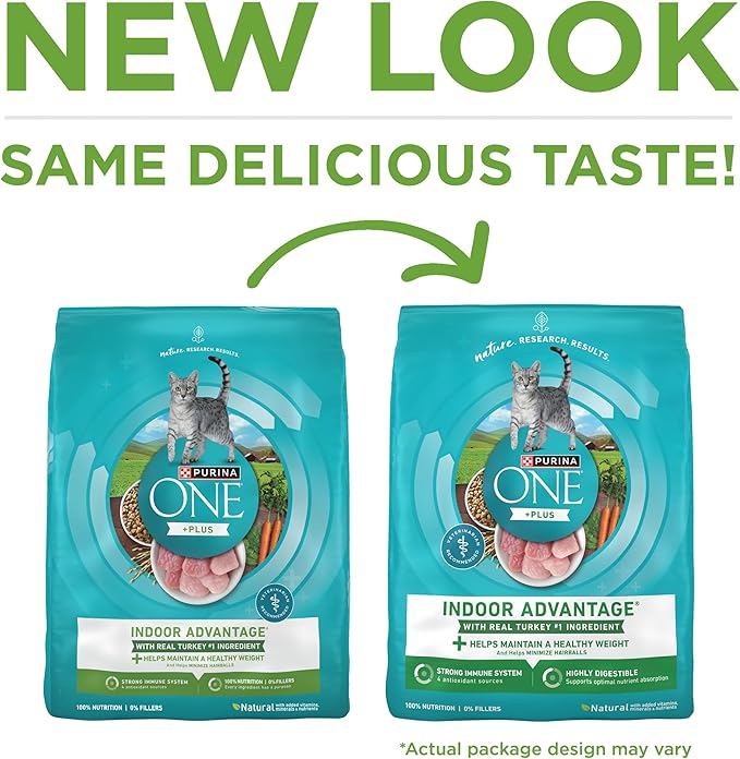 Purina ONE Natural, Low Fat, Weight Control, Indoor Dry Cat Food, +Plus Indoor Advantage - 22 lb. Bag