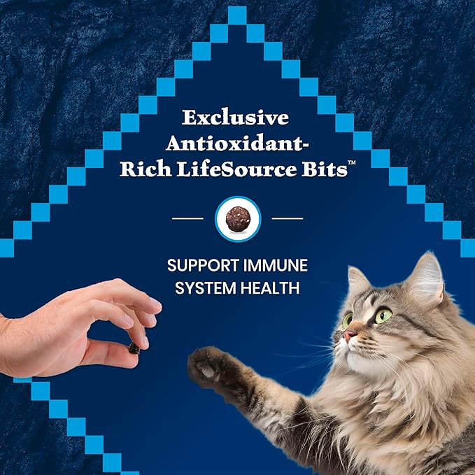 Blue Buffalo Wilderness High-Protein & Grain-Free Dry Food for Mature Adult Cats 7+, Made with Natural Ingredients, Salmon Recipe, 5lb Bag