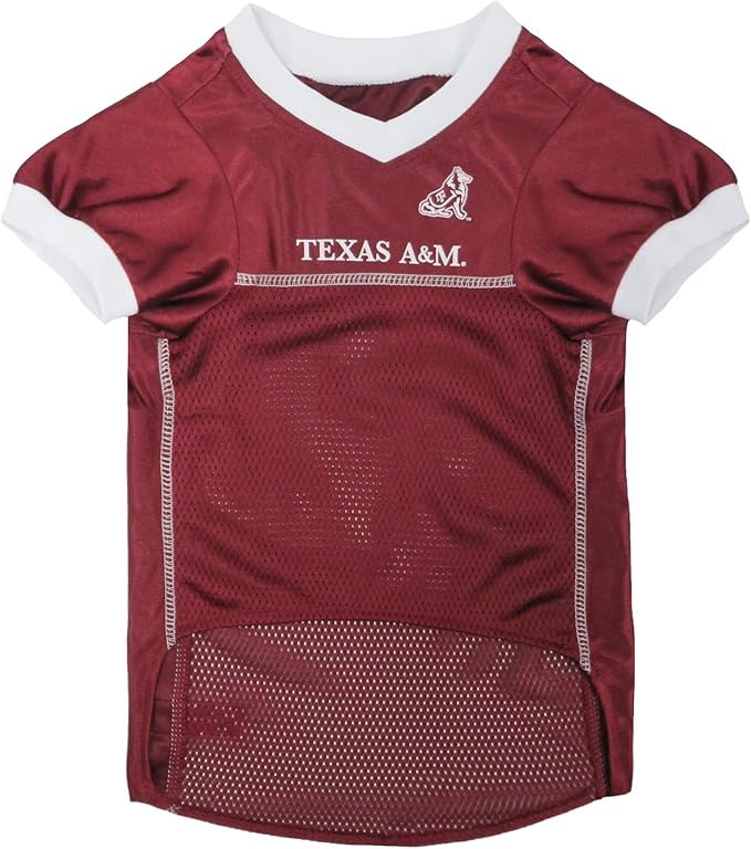 Pets First NCAA College Texas A&M Aggies Mesh Jersey for DOGS & CATS, XX-Large. Licensed Dog Jersey with your Favorite Football/Basketball College Team