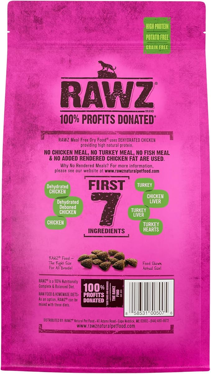 Rawzreg; Meal Free Dry Cat Food Dehydrated Chicken, Turkey Chicken Recipe (1.75 Lb)