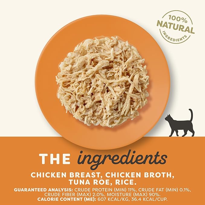 Applaws Natural Wet Cat Food in Broth, Limited and Natural Ingredients, High Protein with No Artificial Additives, Chicken Breast & Tuna in Broth (10 x 2.12 oz Easy-Open Cups)