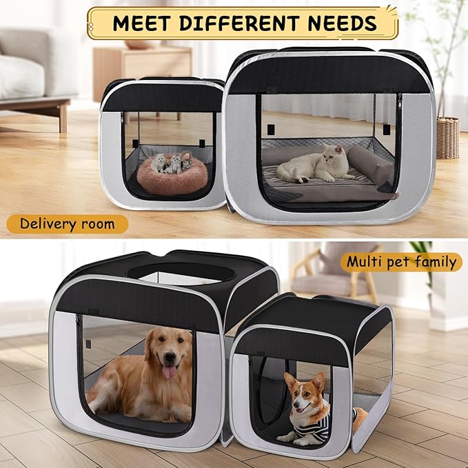 Tailtastic Large Cat Playpen with Separate Areas,Outdoo&Indoor Cat Enclosures,Portable Pet Playpen for Indoor Cats,Puppy and Small Animals, Dog Playpen with Carrybag.
