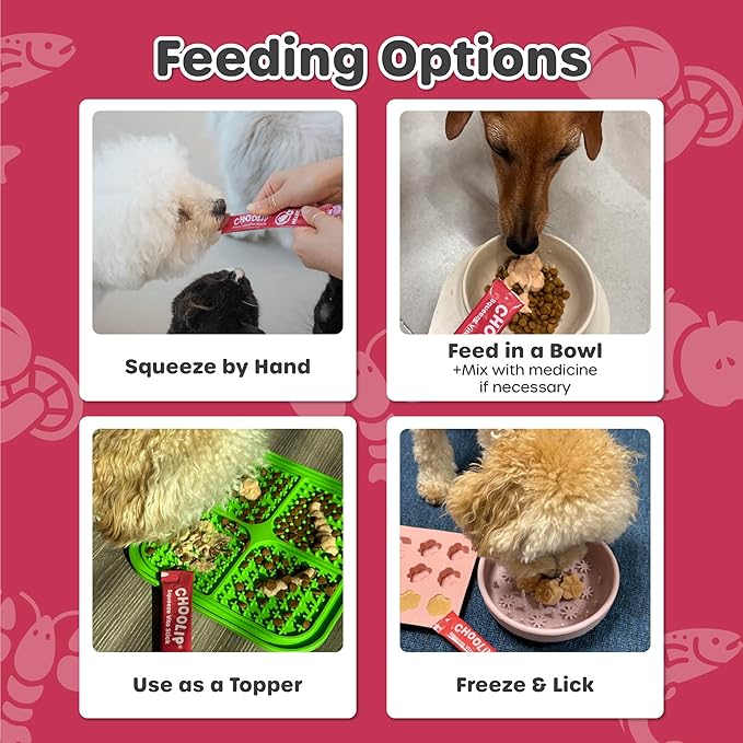 Choolip Squeeze Vita Stick Heart Support Cat and Dog Treats, 49-Count Salmon & Tuna Lickable Sticks with CoQ10, Taurine and L-Carnitine, Vet-Formulated