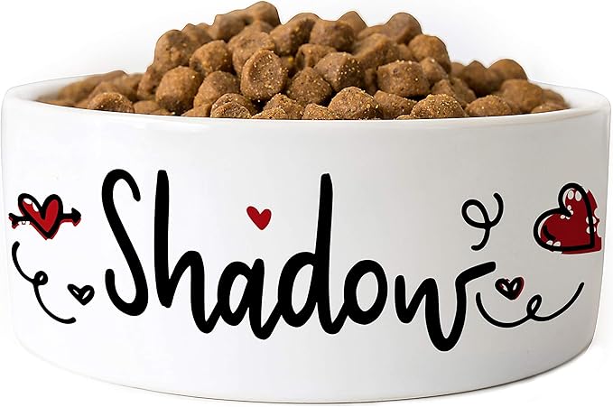Customized Dog Bowl with Name, Ceramic Bowl for Dogs and Cats, 6 inches