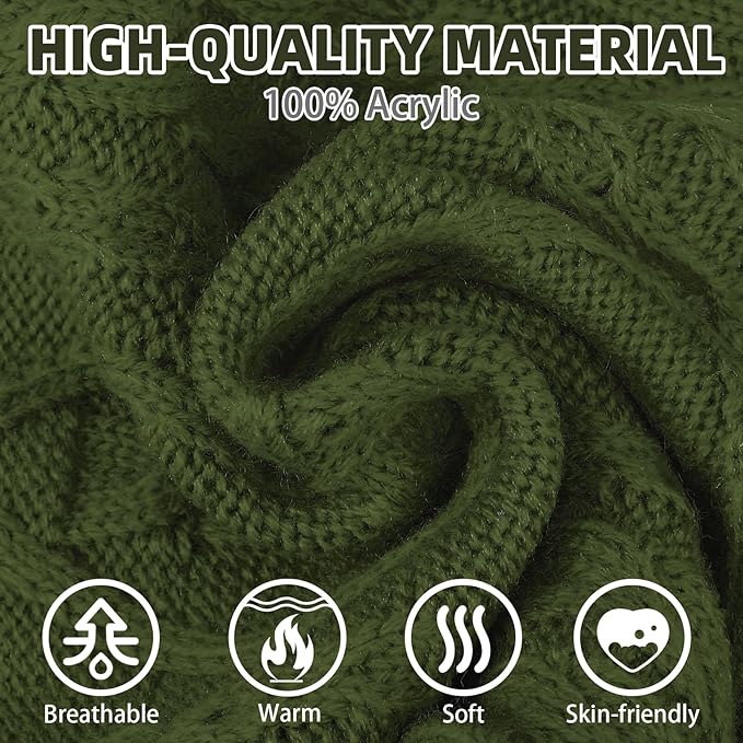 PUPTECK Winter Cat Sweater Coat - Soft Warm Cold Weather Clothes Knitwear for Kittens & Small Dogs Indoor Outdoor Wearing, Knitted Classic for Doggies Kitties Girls Boys, Dark Green, L