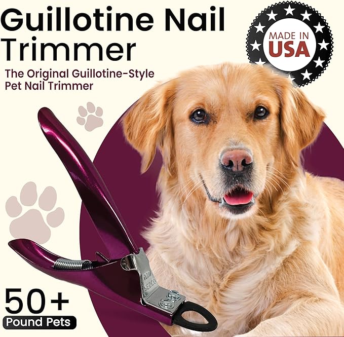 Resco USA-Made Dog Nail Clippers - Professional Guillotine Trimmer for Clean Cuts - Candy Color Series - Replacement Blade System - Fits All Breed Sizes